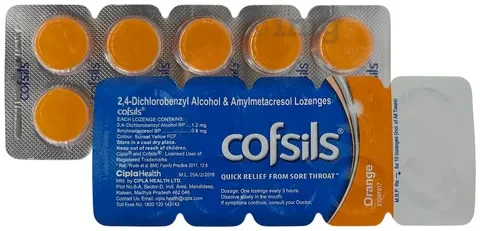 Cofsils Lozenges for Quick Relief from Sore Throat Orange