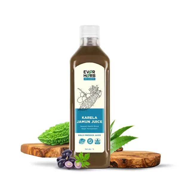 Everherb Karela Jamun Juice - Helps Maintains Sugar Levels & Weight Management - 1 L (By Pharmeasy)